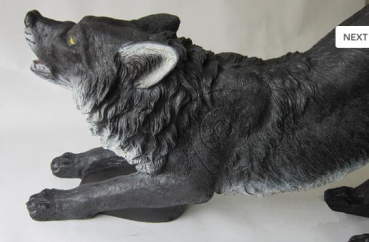 3D Tiere - Franzbogen, schwarzer Wolf